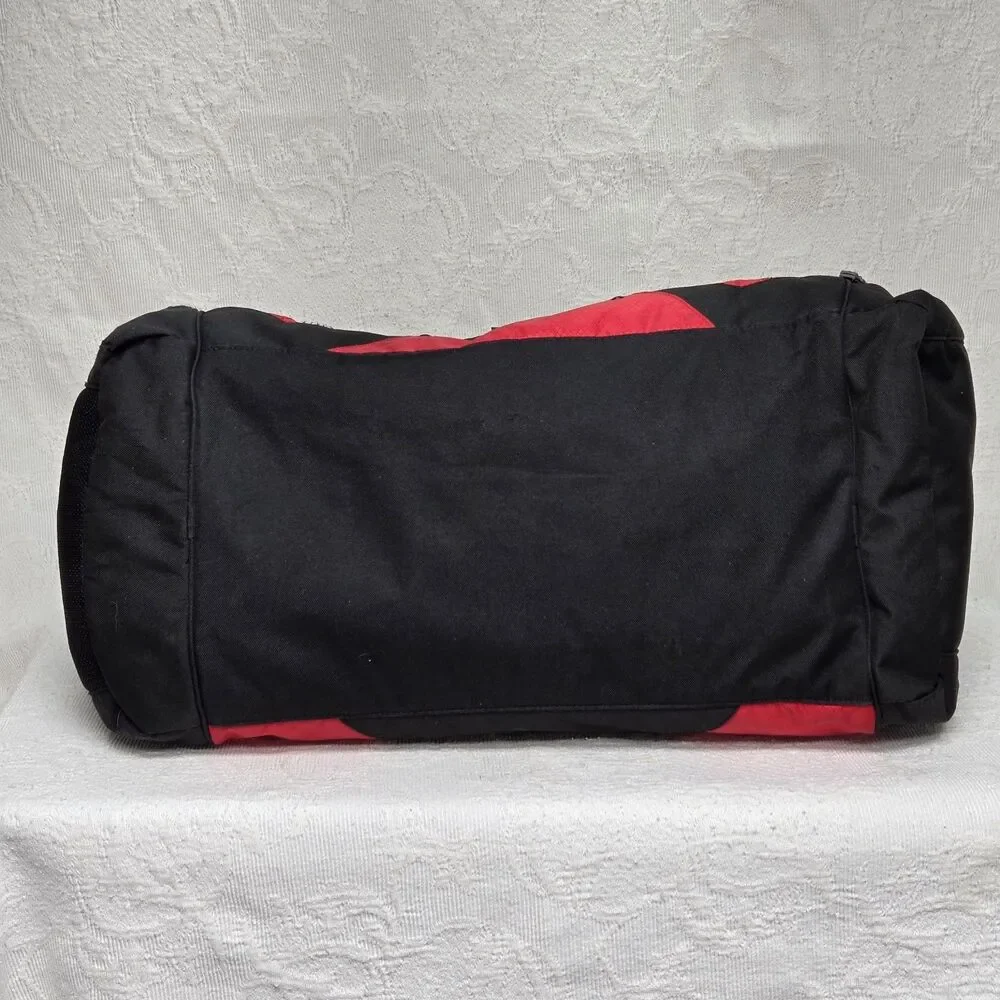 Y2K Oakley Red Black Multi Pocket Duffle Gym Bag Workout  Embroidered Studded